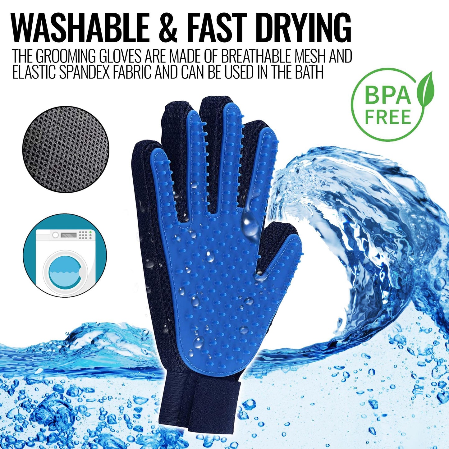 Pet Grooming Gloves – Deshedding Brush Mitt